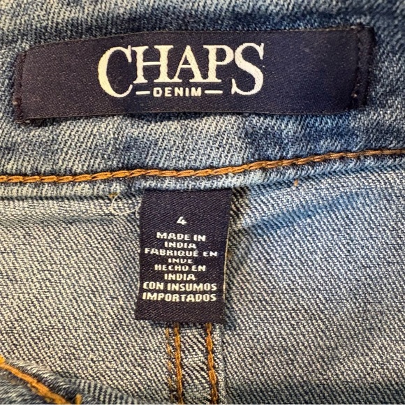 Chaps Y2K Jean Denim Festival Mall Skirt Sz 4 - Picture 4 of 5